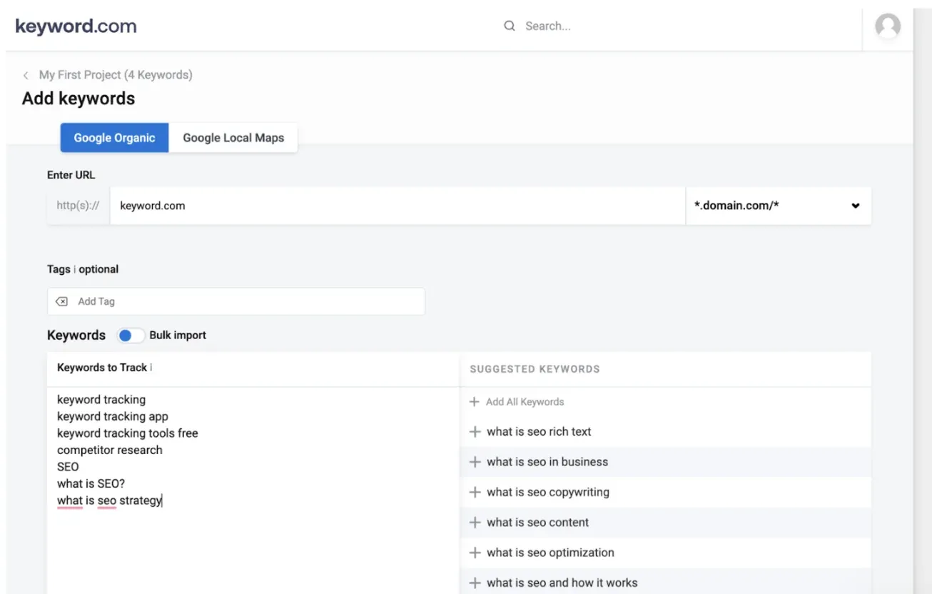 Keyword tracking overview