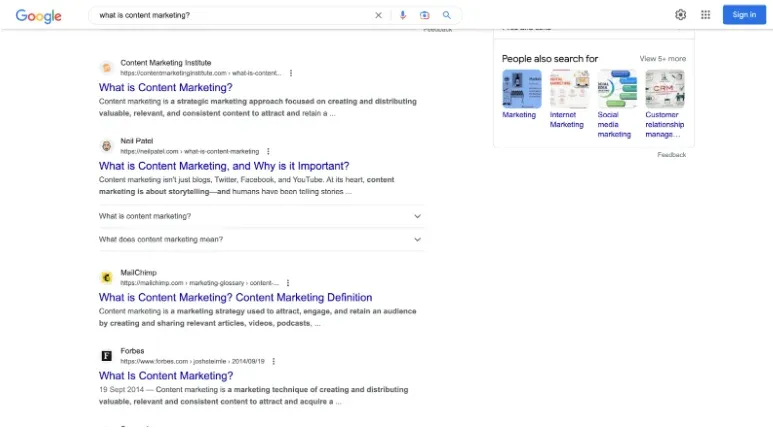 Keywords and search intent