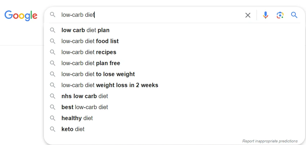 Google’s Autosuggest example