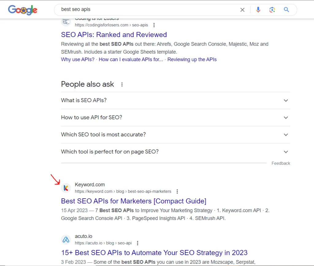 Keyword clusters can help you rank for multiple keywords - example 2