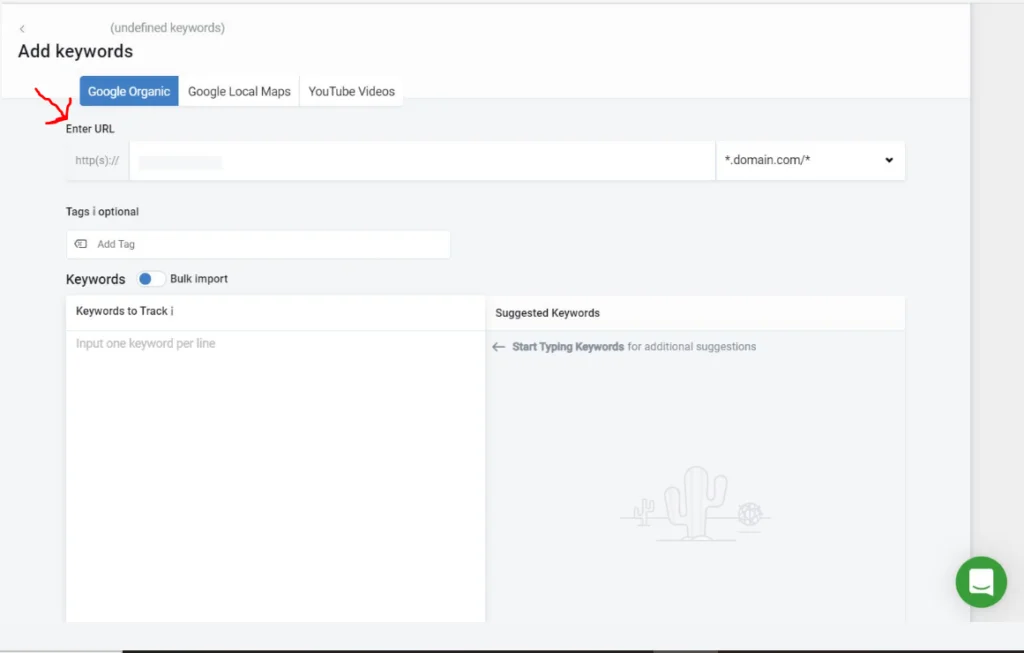 Keyword.com share of voice dashboard