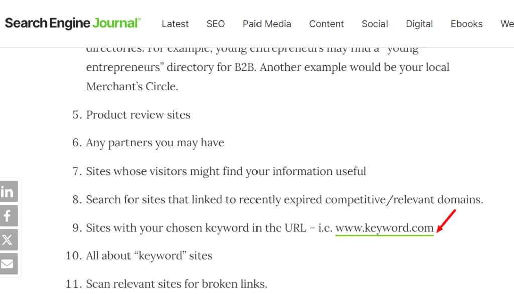 Natural Links Example - These links are won without any motive—they’re simply related to your content