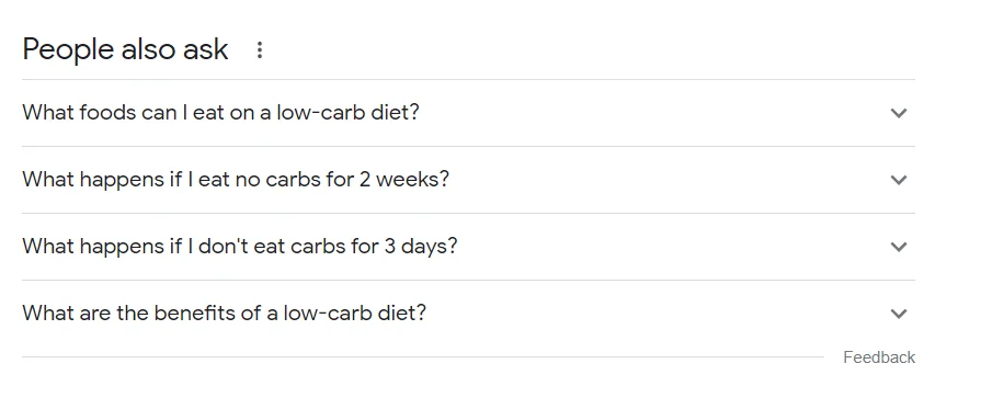 People Also Ask Segment example