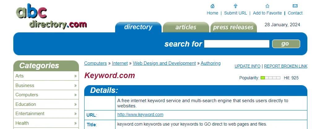 Self-Created Links Example - These are created by adding a backlink in an online directory, forum, blog comment signature, or press release with optimized anchor text
