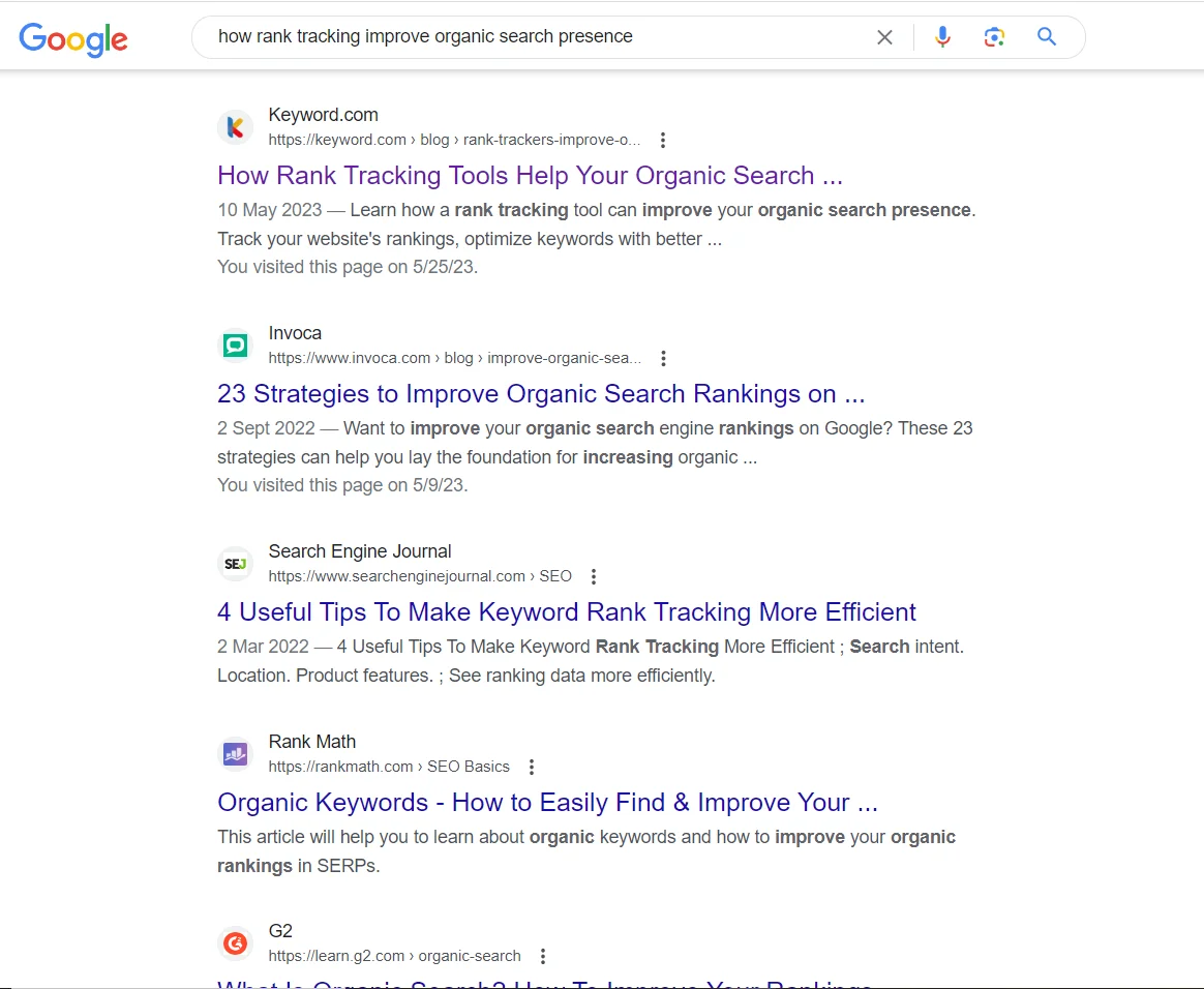 What is Search Intent- example