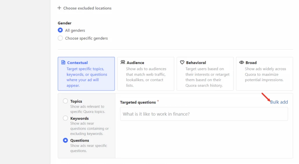Add your questions in bulk on Quora