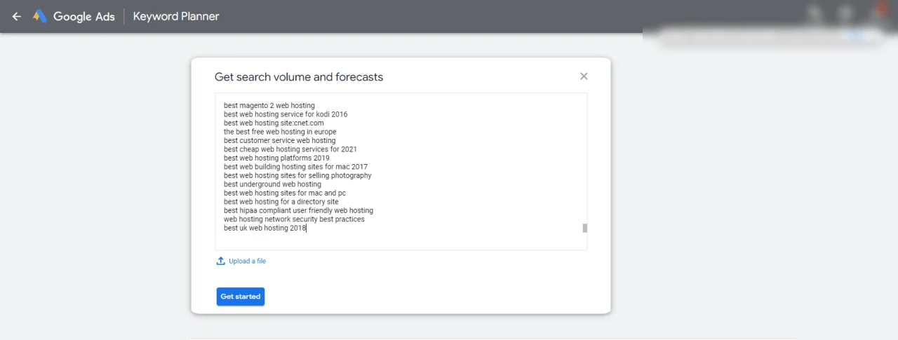 google keyword planner search volume and forecasts