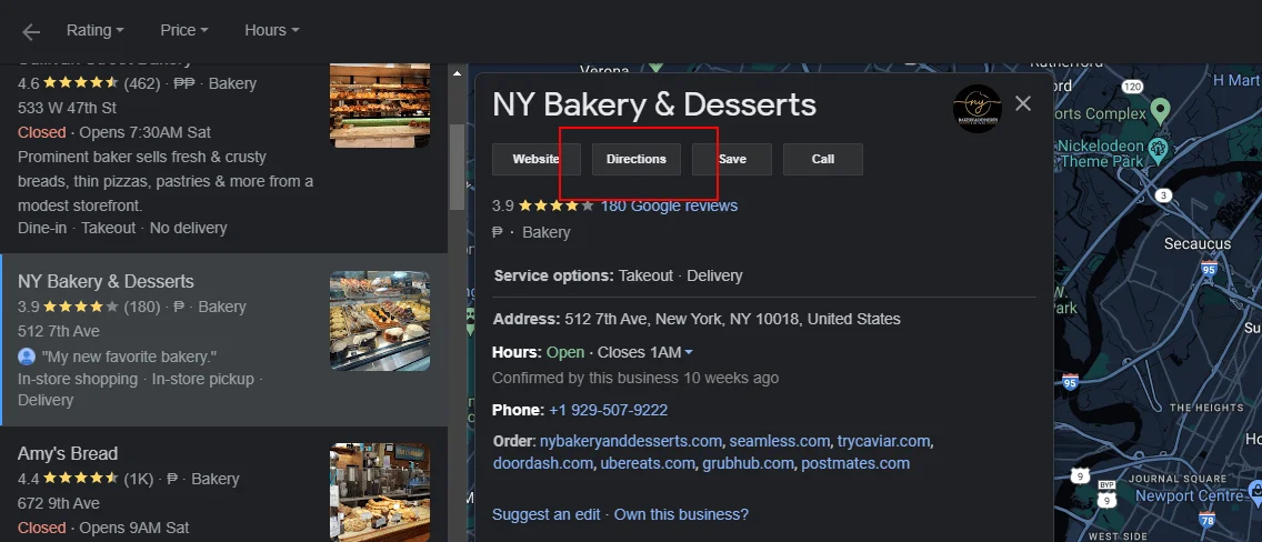 google maps ranking - directions