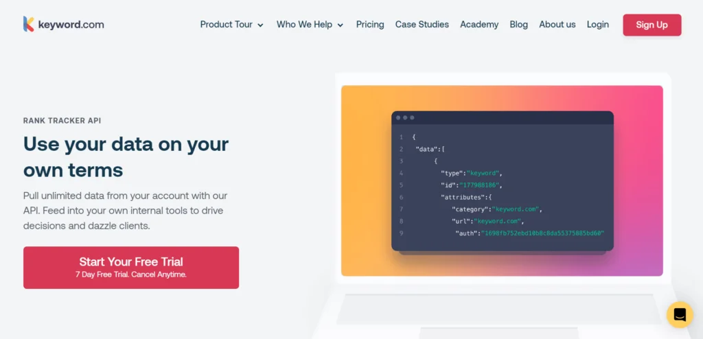 keyword.com’s rank tracker API