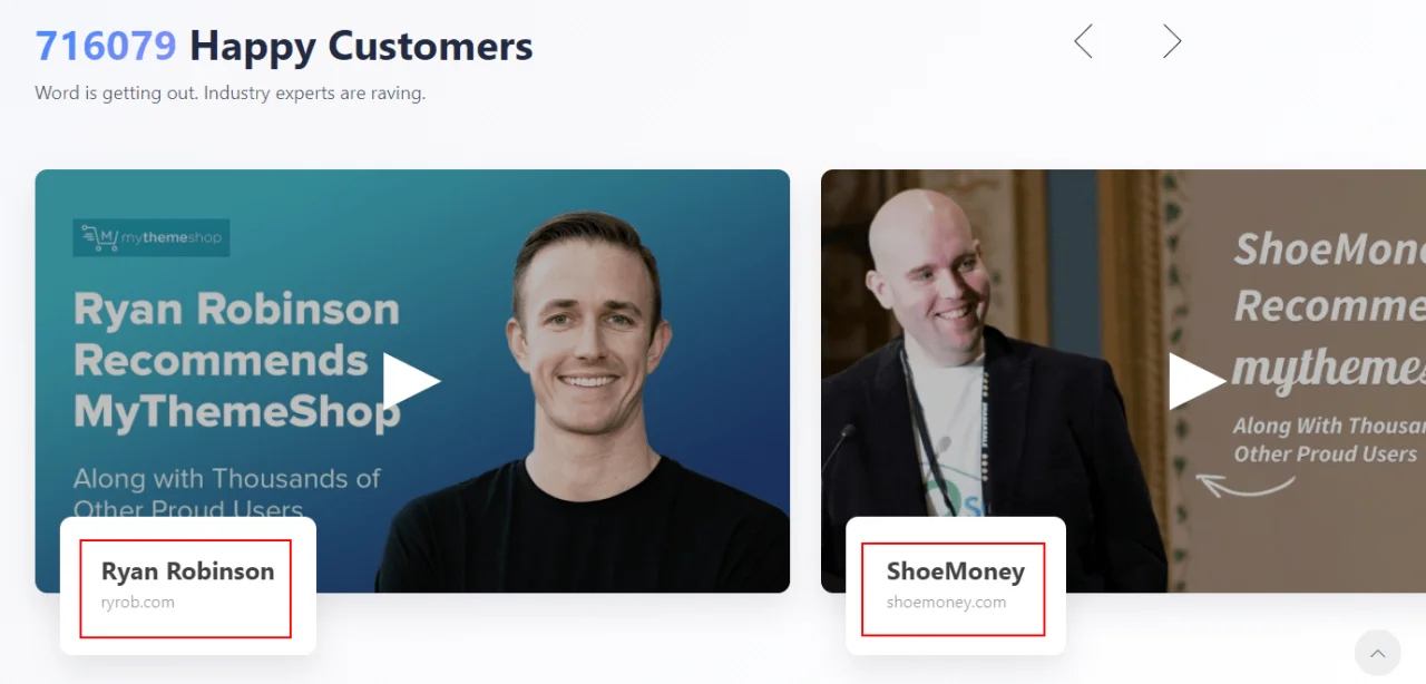 testimonial link building - mythemeshop