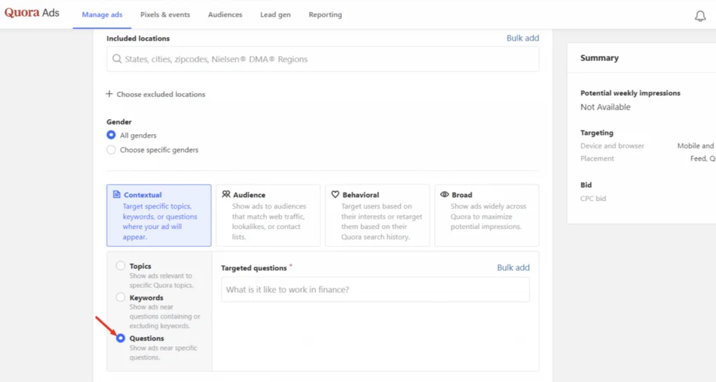 Find relevant questions in Quora